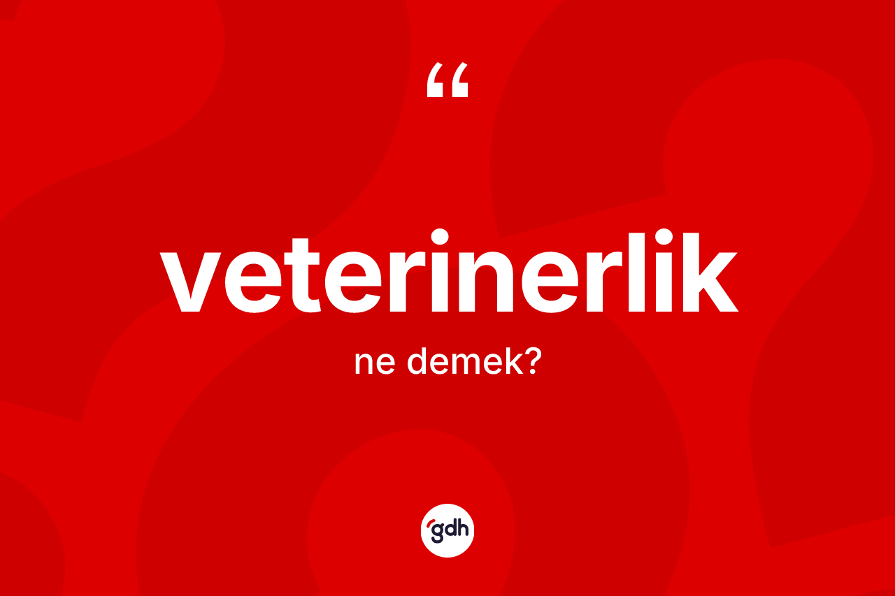 Veterinerlik ne anlama gelir? Veterinerlik kelimesinin TDK anlamı nedir?