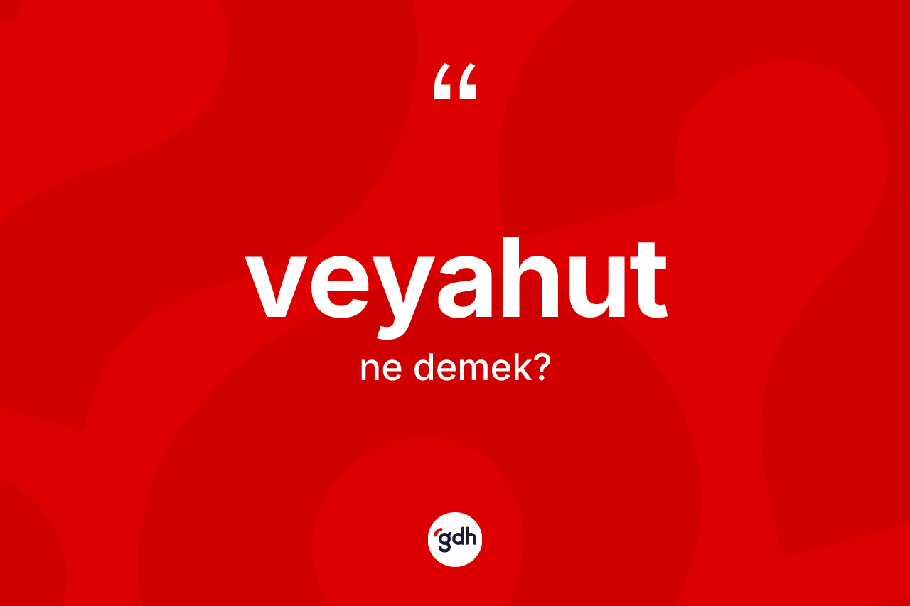 Veyahut kelimesi nedir? Veyahutun TDK'ya göre anlamı nedir?