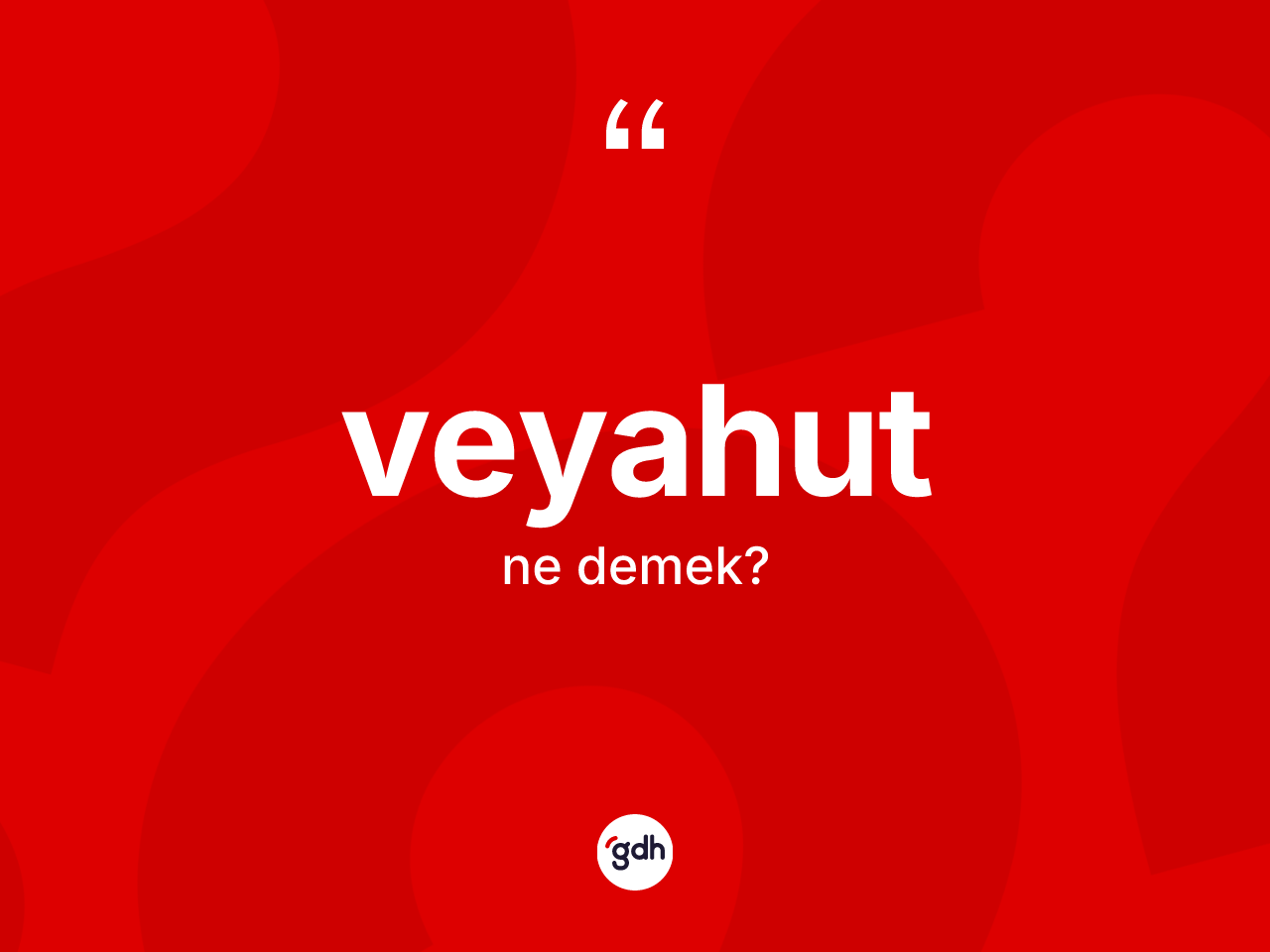 Veyahut kelimesi nedir? Veyahutun TDK'ya göre anlamı nedir?