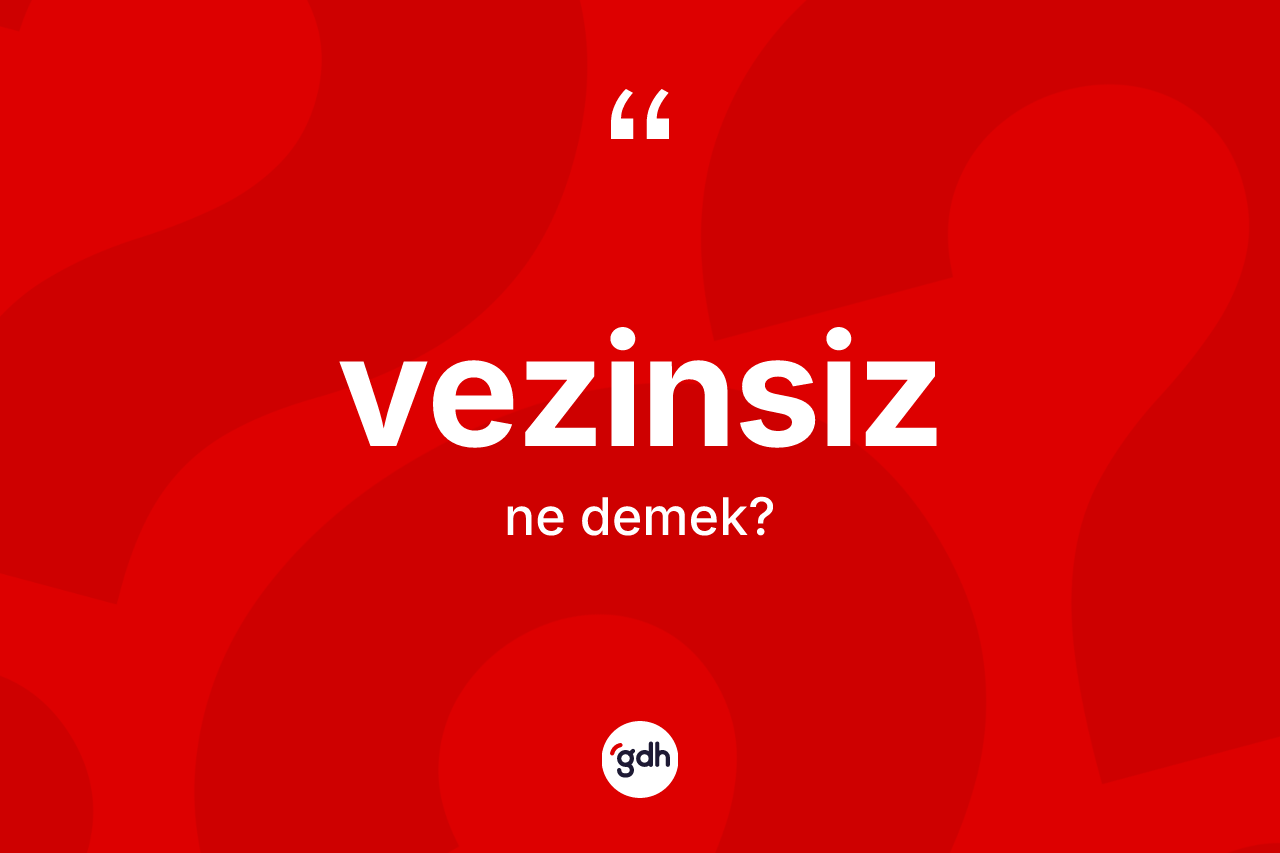 Vezinsiz kelimesi ne anlama gelir? Vezinsizin TDK'ya göre anlamı nedir?
