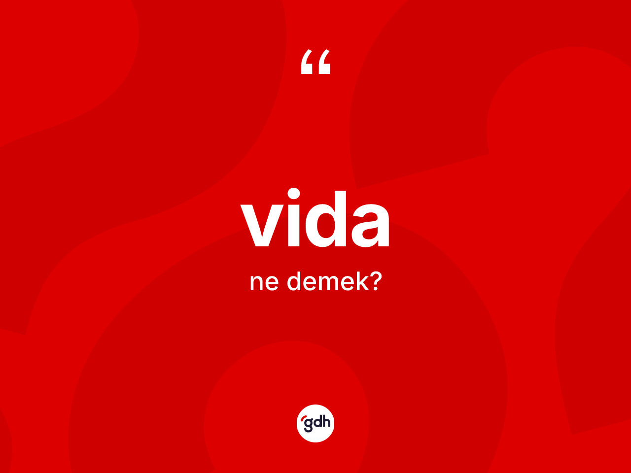 Vida kelimesinin tanımı nedir? Vidanın kısaca tanımı nedir?