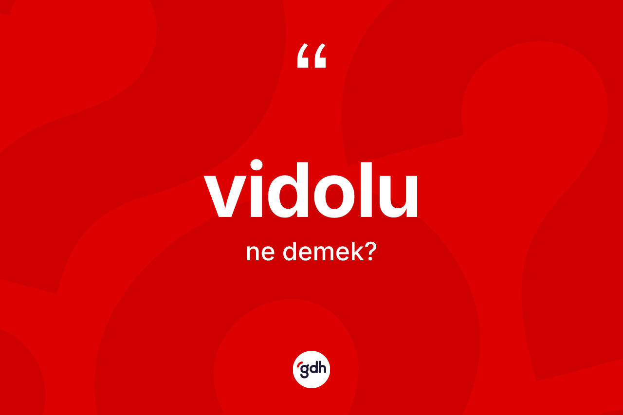 Vidolu kelimesi ne anlama gelir? Vidolunun TDK'ya göre anlamı nedir?