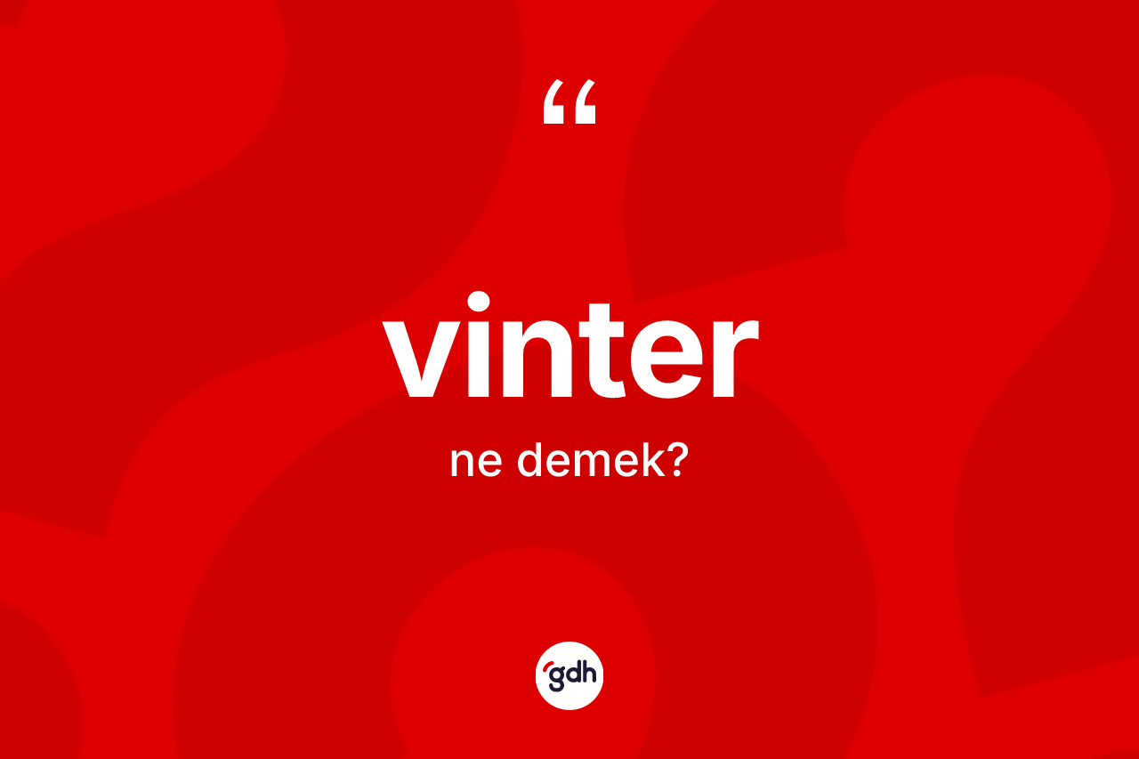 Vinter kelimesi ne anlama gelir? Vinterin TDK'ya göre anlamı nedir?