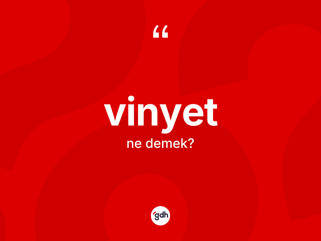 Vinyet kelimesi nedir? Vinyet kelimesinin TDK'ya göre açıklaması nedir?
