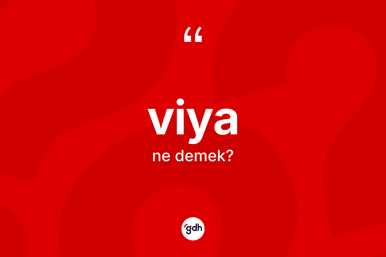 Viya kelimesi ne anlama gelir? Viya kelimesinin kaç farklı anlamı var?