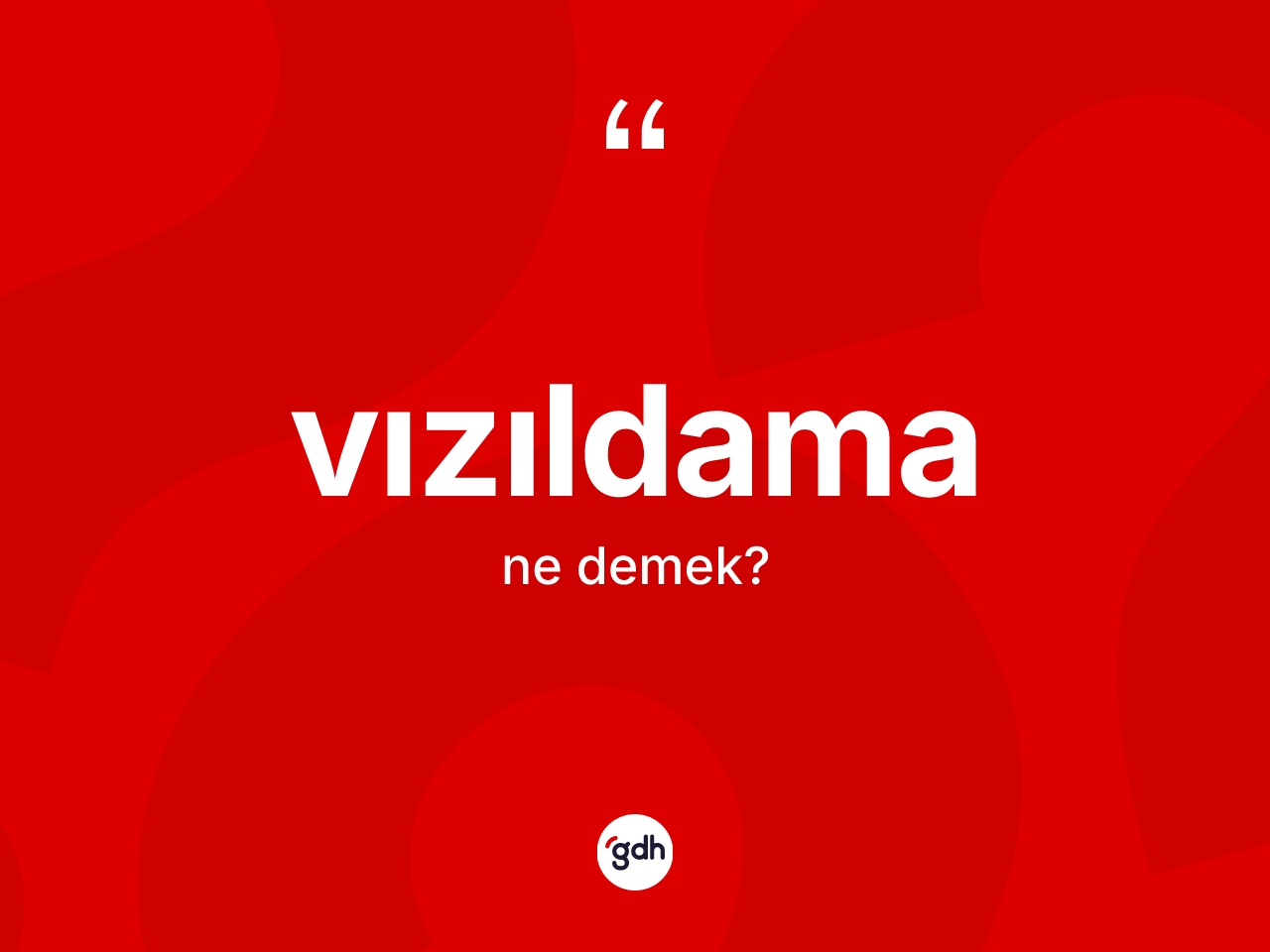 Vızıldama nedir? Vızıldamanın TDK'ya göre anlamı nedir?