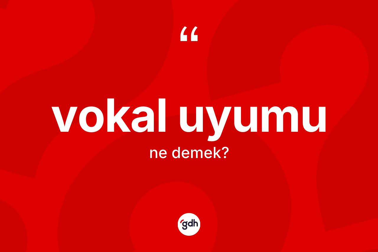 Vokal uyumu kelimesinin anlamı nedir? Vokal uyumunun TDK'ya göre anlamı nedir?