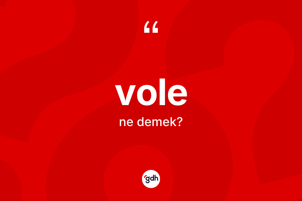 Vole ne demek? Volenin TDK'ya göre anlamı nedir?