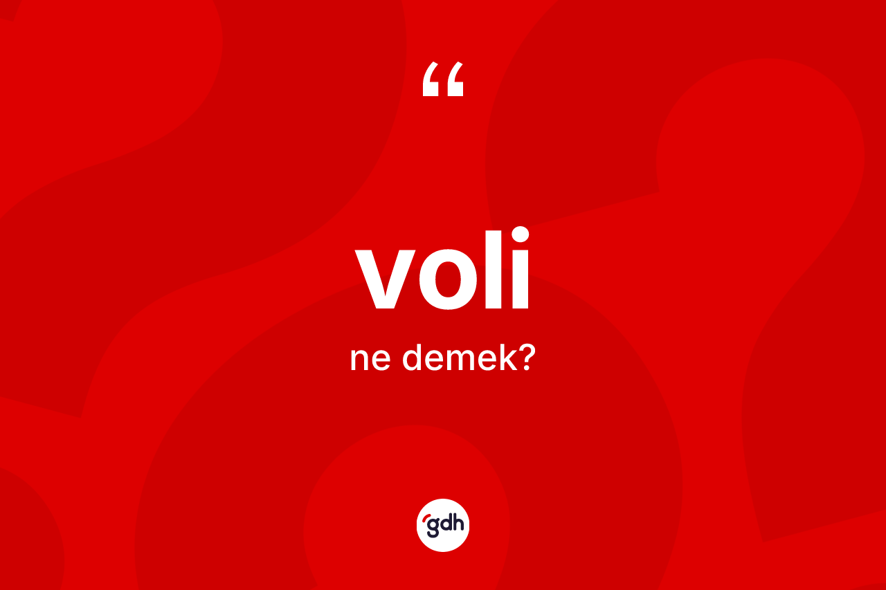 Voli nedir? Volinin TDK'ya göre anlamı nedir?