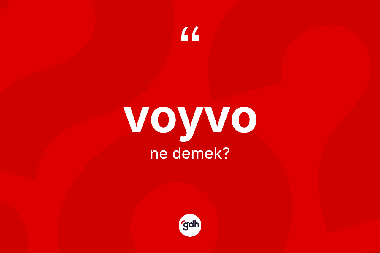 Voyvo kelimesi ne demek? Voyvonun TDK'ya göre anlamı nedir?