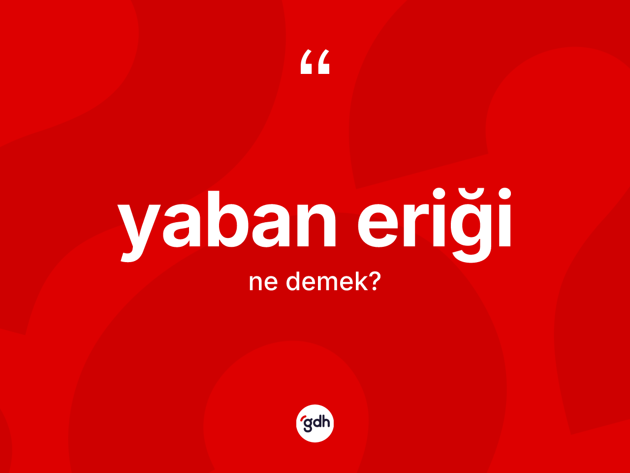Yaban eriği kelimesi nedir? Yaban eriğinin sözlükteki anlamı nedir?