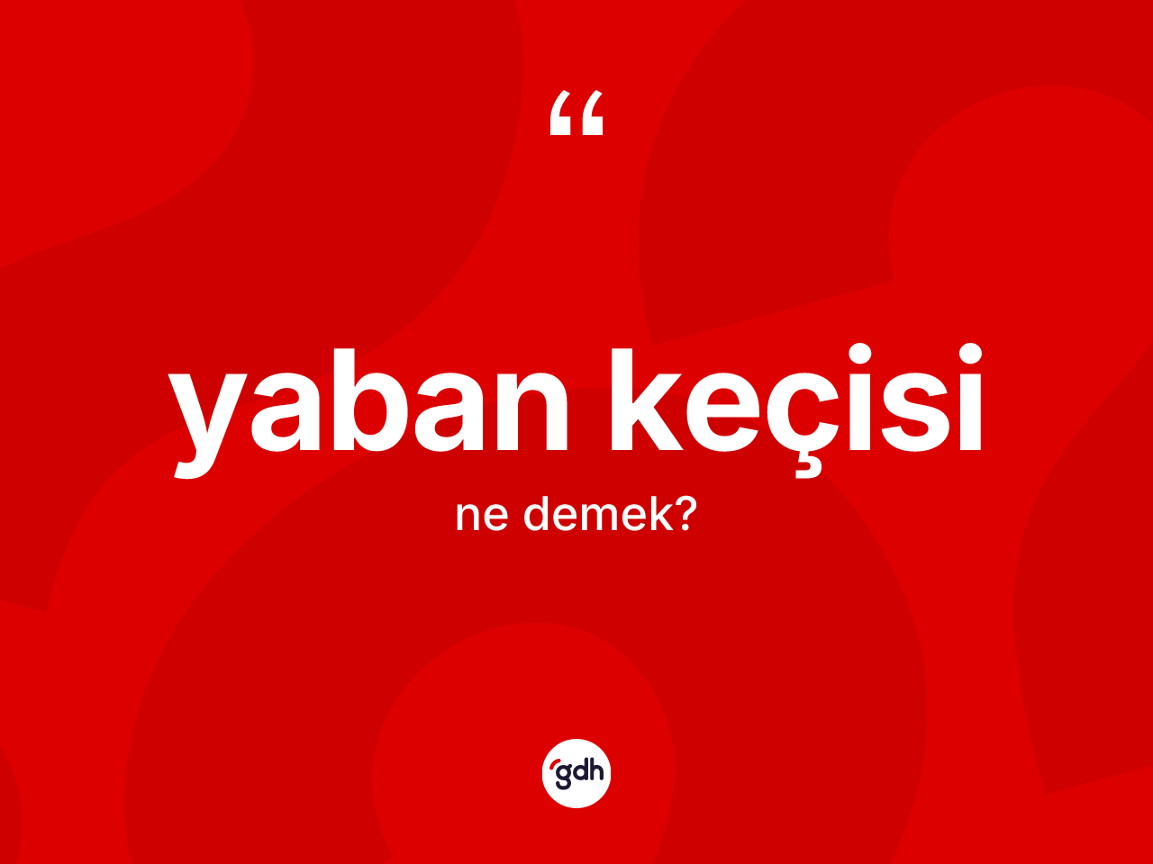 Yaban keçisi kelimesinin anlamı nedir? Yaban keçisinin kısaca tanımı nedir?