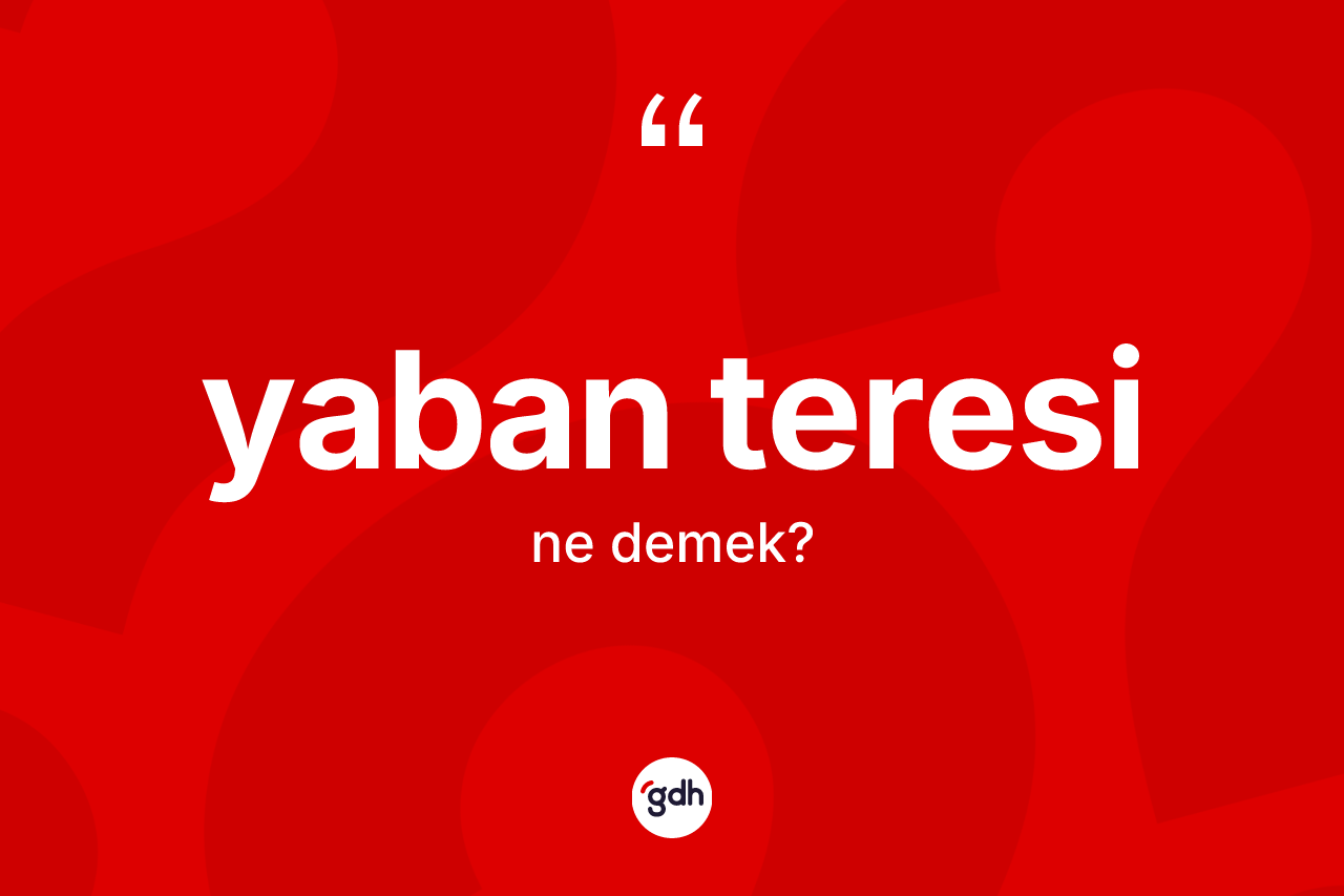 Yaban teresi ne demek? Yaban teresinin sözlükteki anlamı nedir?