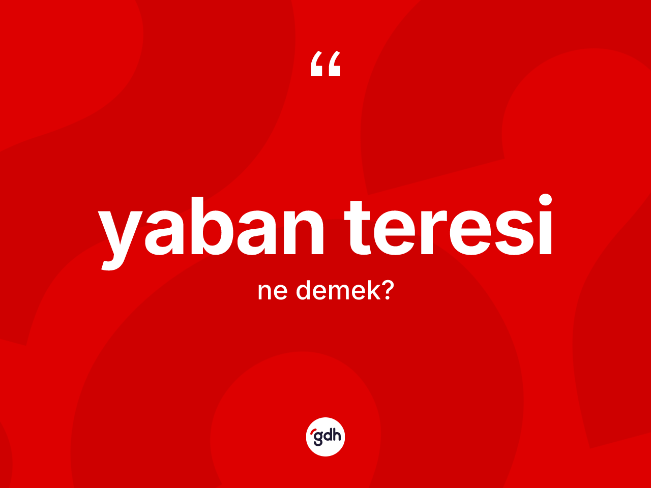 Yaban teresi ne demek? Yaban teresinin sözlükteki anlamı nedir?