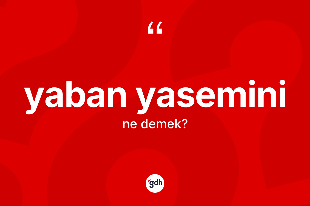 Yaban yasemini kelimesinin anlamı nedir? Yaban yasemininin TDK'ya göre anlamı nedir?
