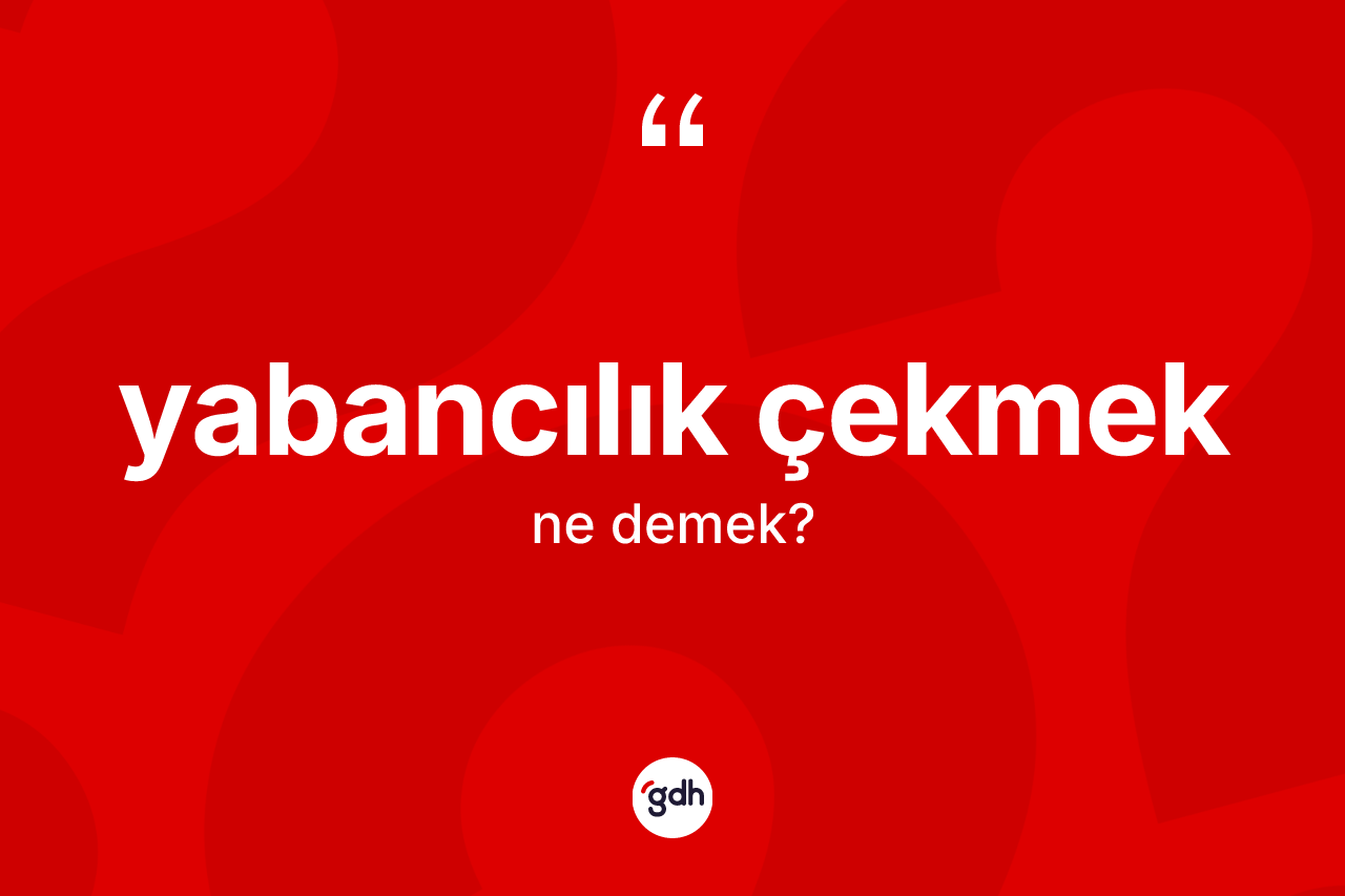 Yabancılık çekmek ifadesi ne demektir? Yabancılık çekmek ifadesi nerede kullanılır?