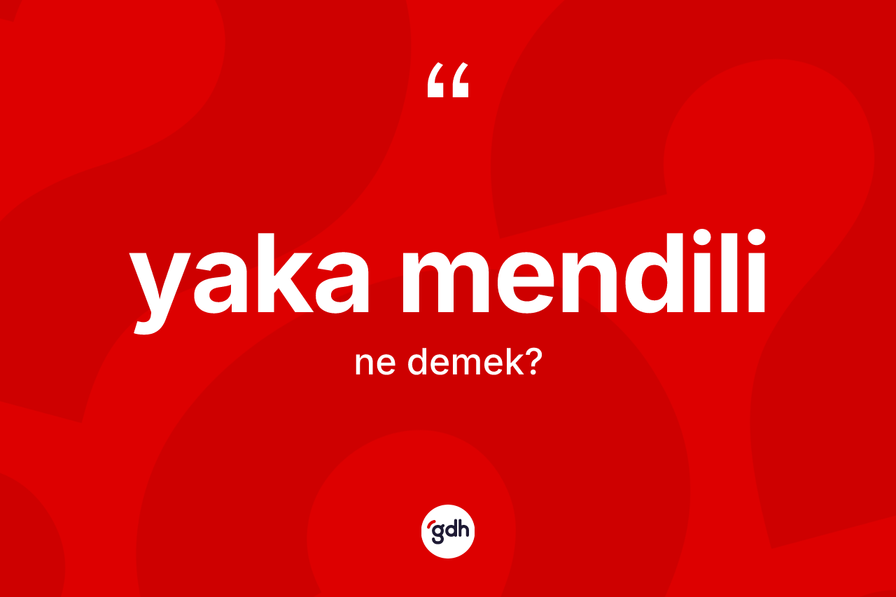 Yaka mendili kelimesi nedir? Yaka mendili kelimesinin kaç farklı anlamı var?