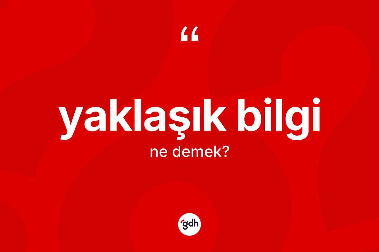 Yaklaşık bilgi kelimesi ne anlama gelir? Yaklaşık bilginin kısaca tanımı nedir?