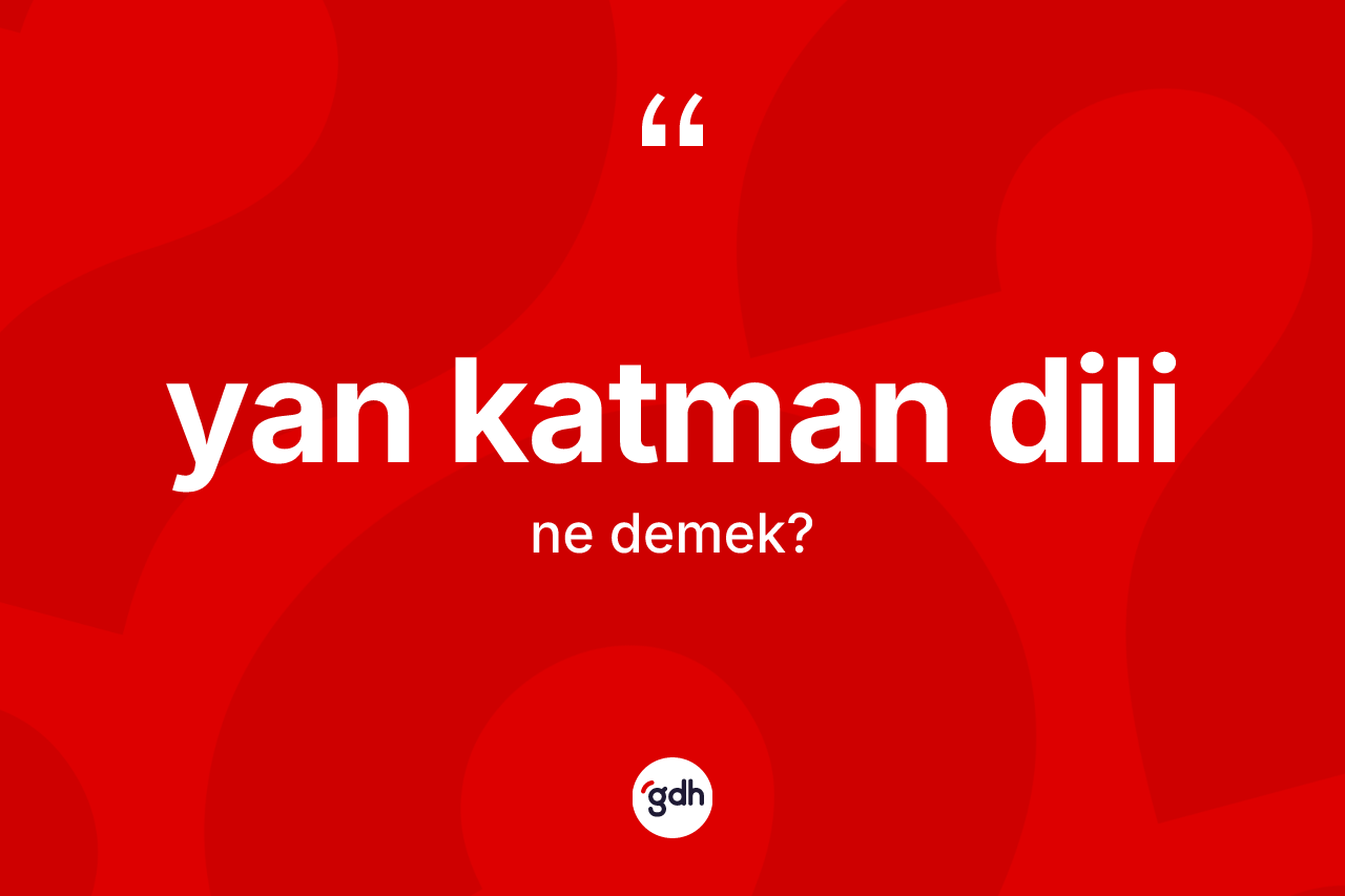 Yan katman dili kelimesi ne demek? Yan katman dilinin TDK'ya göre anlamı nedir?