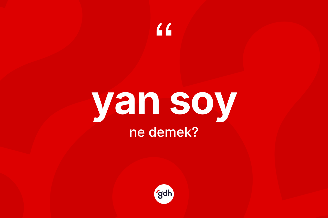 Yan soy kelimesinin tanımı nedir? Yan soy kelimesinin TDK'ya göre açıklaması nedir?