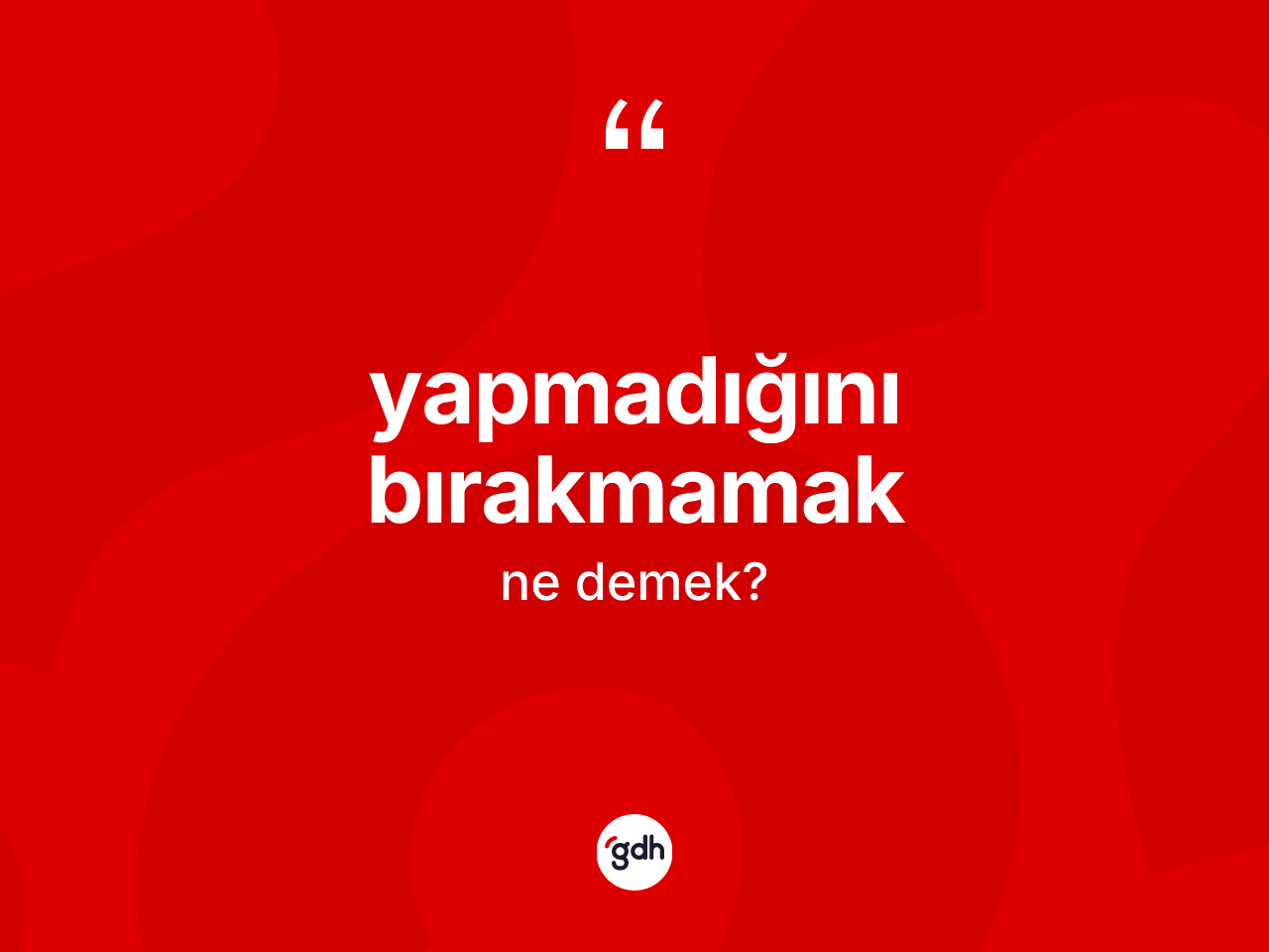 Yapmadığını bırakmamak ifadesi ne demektir? Yapmadığını bırakmamak ifadesi hangi durumlarda kullanılır?