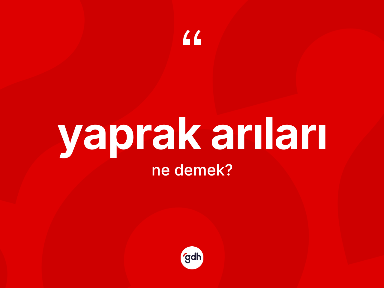 Yaprak arıları kelimesinin tanımı nedir? Yaprak arıları kelimesinin TDK anlamı nedir?