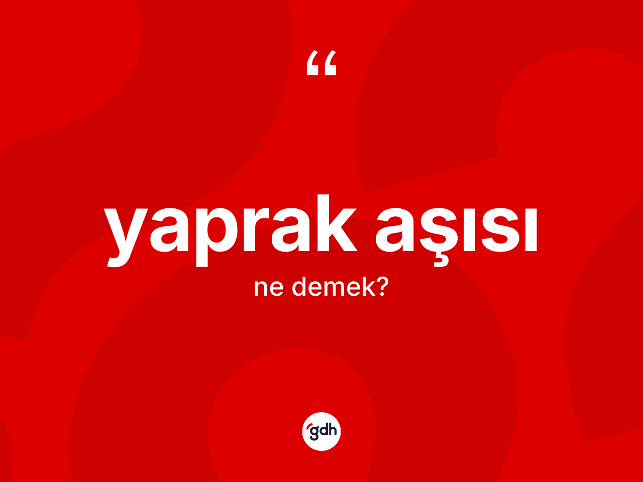 Yaprak aşısı kelimesinin tanımı nedir? Yaprak aşısının TDK'ya göre anlamı nedir?