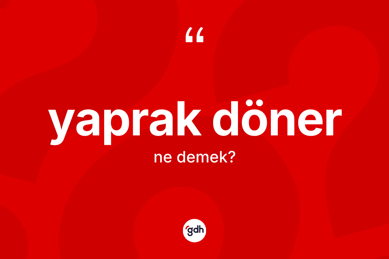 Yaprak döner kelimesi nedir? Yaprak döner kelimesinin özellikleri nelerdir?
