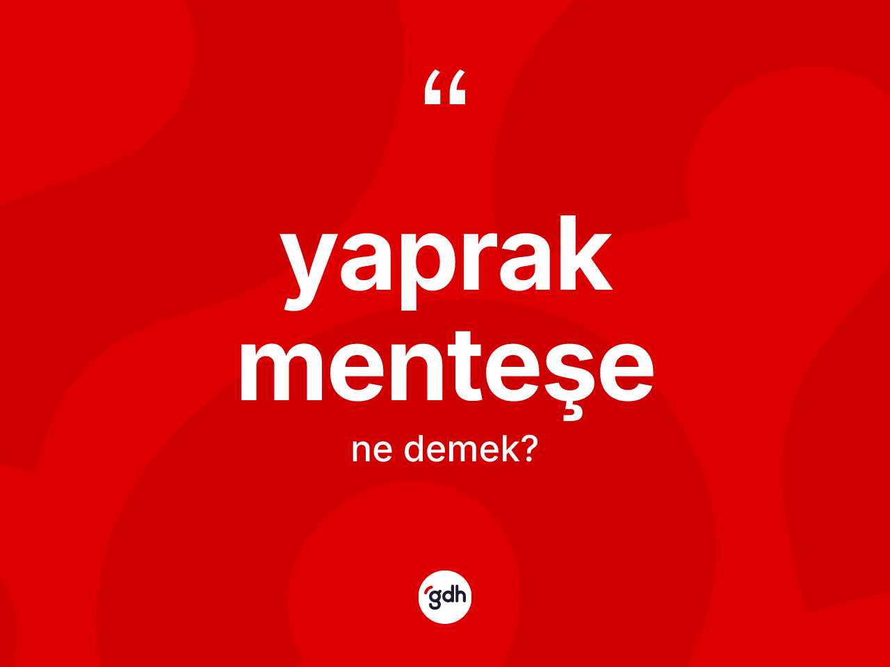 Yaprak menteşe ne anlama gelir? Yaprak menteşenin TDK'ya göre anlamı nedir?