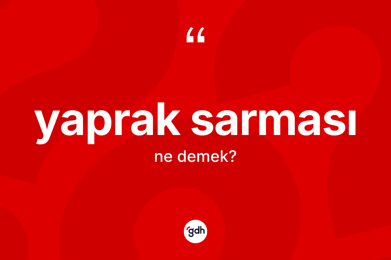 Yaprak sarması ne demek? Yaprak sarmasının TDK'ya göre anlamı nedir?