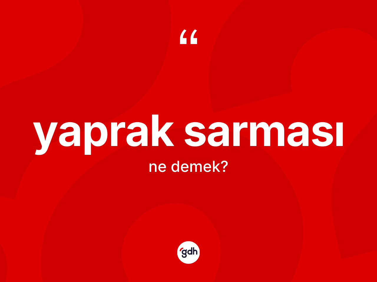 Yaprak sarması ne demek? Yaprak sarmasının TDK'ya göre anlamı nedir?