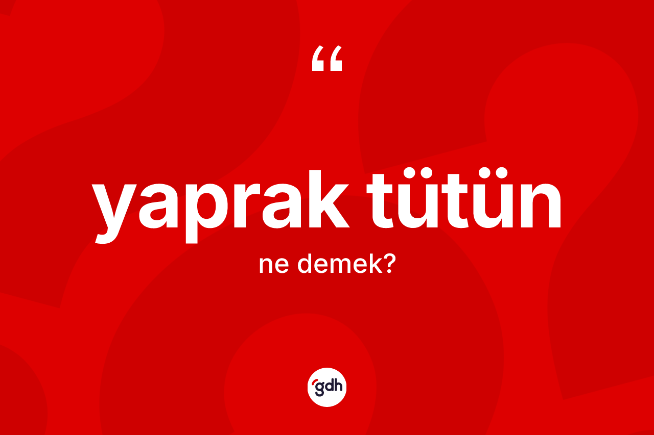 Yaprak tütün nedir? Yaprak tütünün halk arasındaki kullanımı nasıldır?