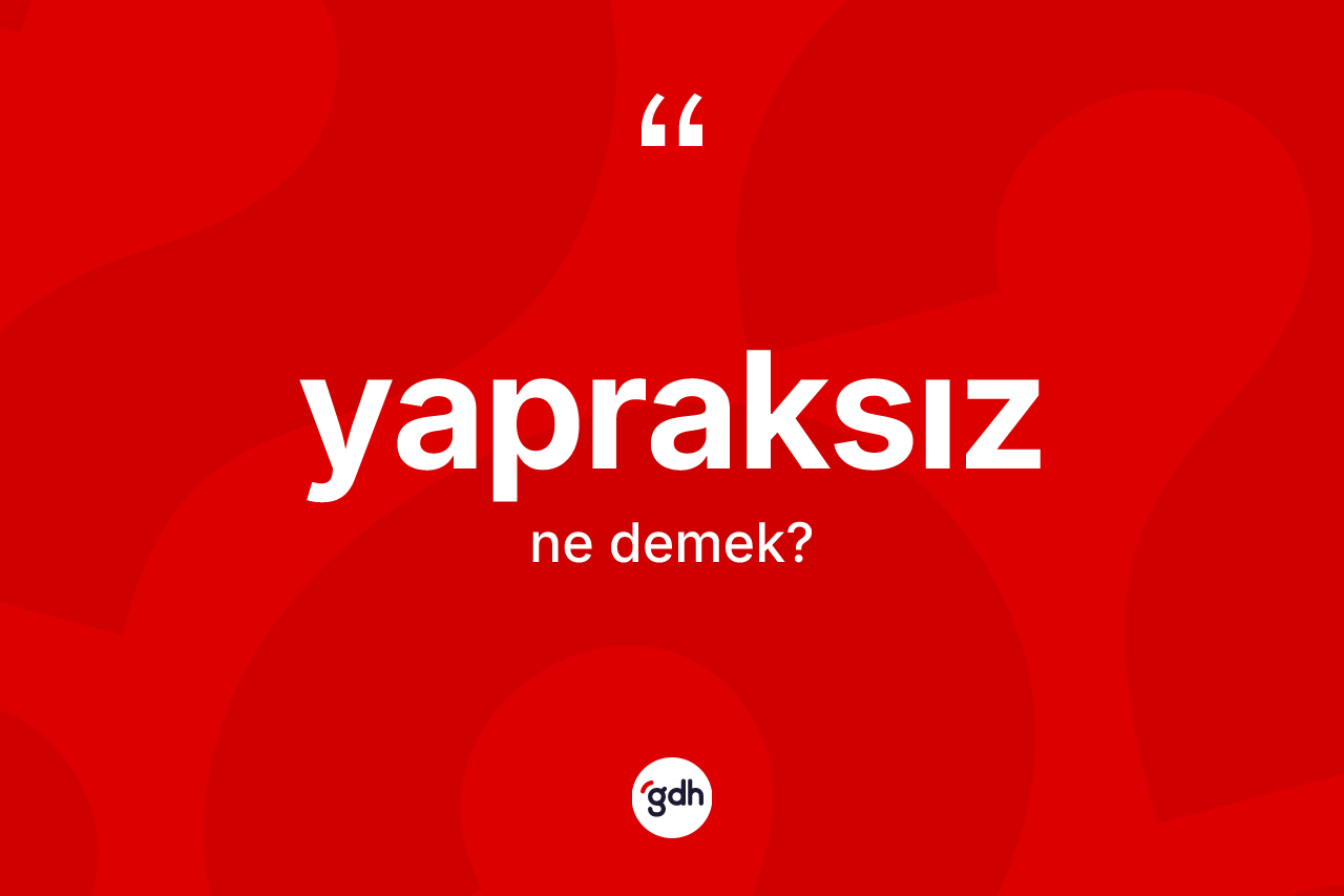 Yapraksız kelimesi ne demek? Yapraksızın TDK'ya göre anlamı nedir?
