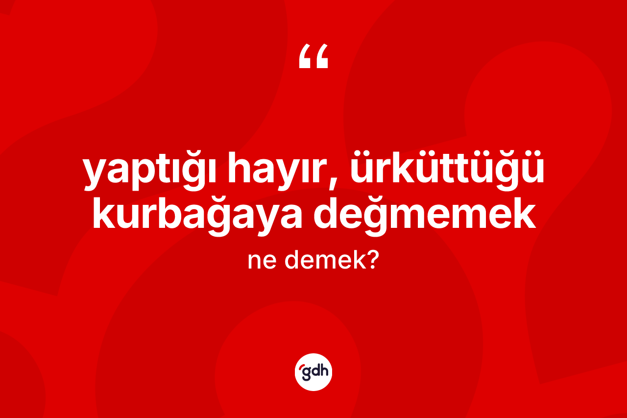Yaptığı hayır, ürküttüğü kurbağaya değmemek ifadesinin anlamı nedir? Yaptığı hayır, ürküttüğü kurbağaya değmemek ifadesi hangi durumlarda kullanılır