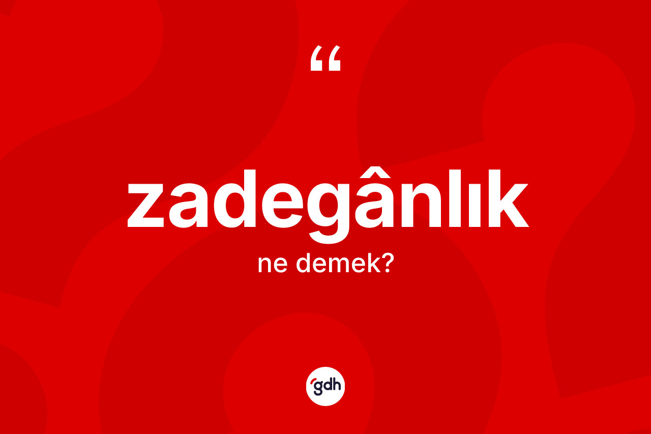 Zadegânlık nedir? Zadegânlık kelimesinin TDK'ya göre açıklaması nedir?