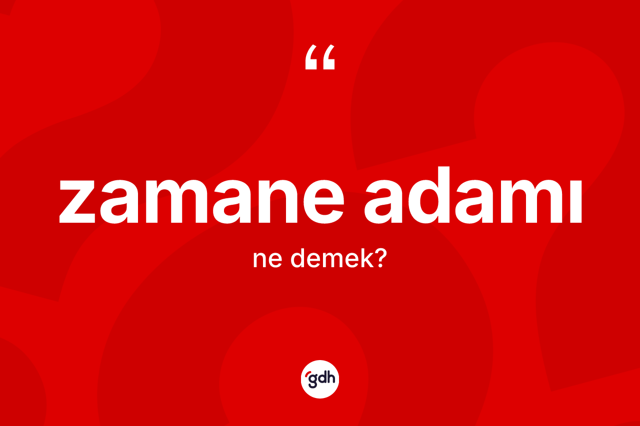 Zamane adamı nedir? Zamane adamı kelimesinin TDK'ya göre açıklaması nedir?