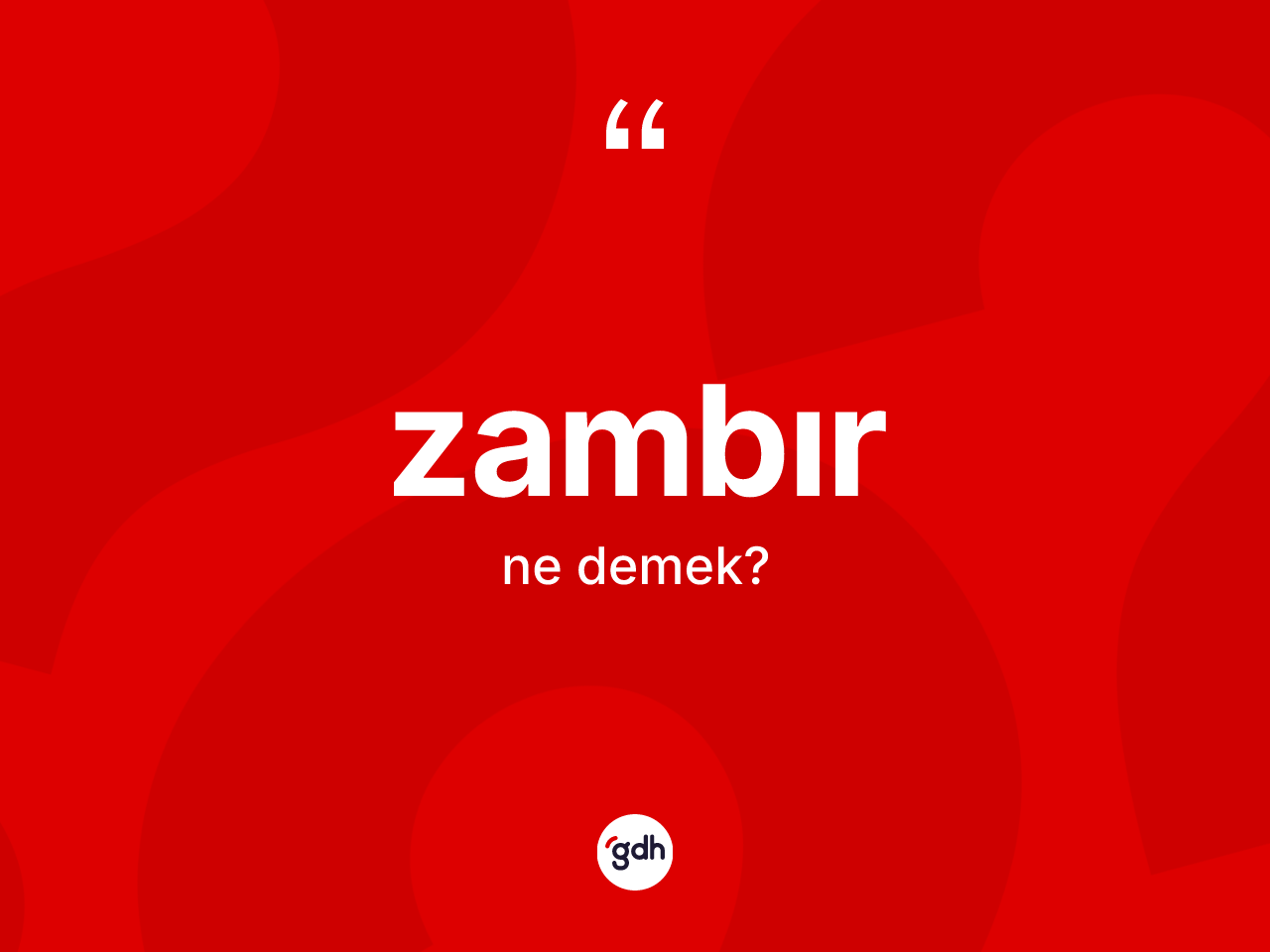 Zambır ne demek? Zambır kelimesinin TDK anlamı nedir?