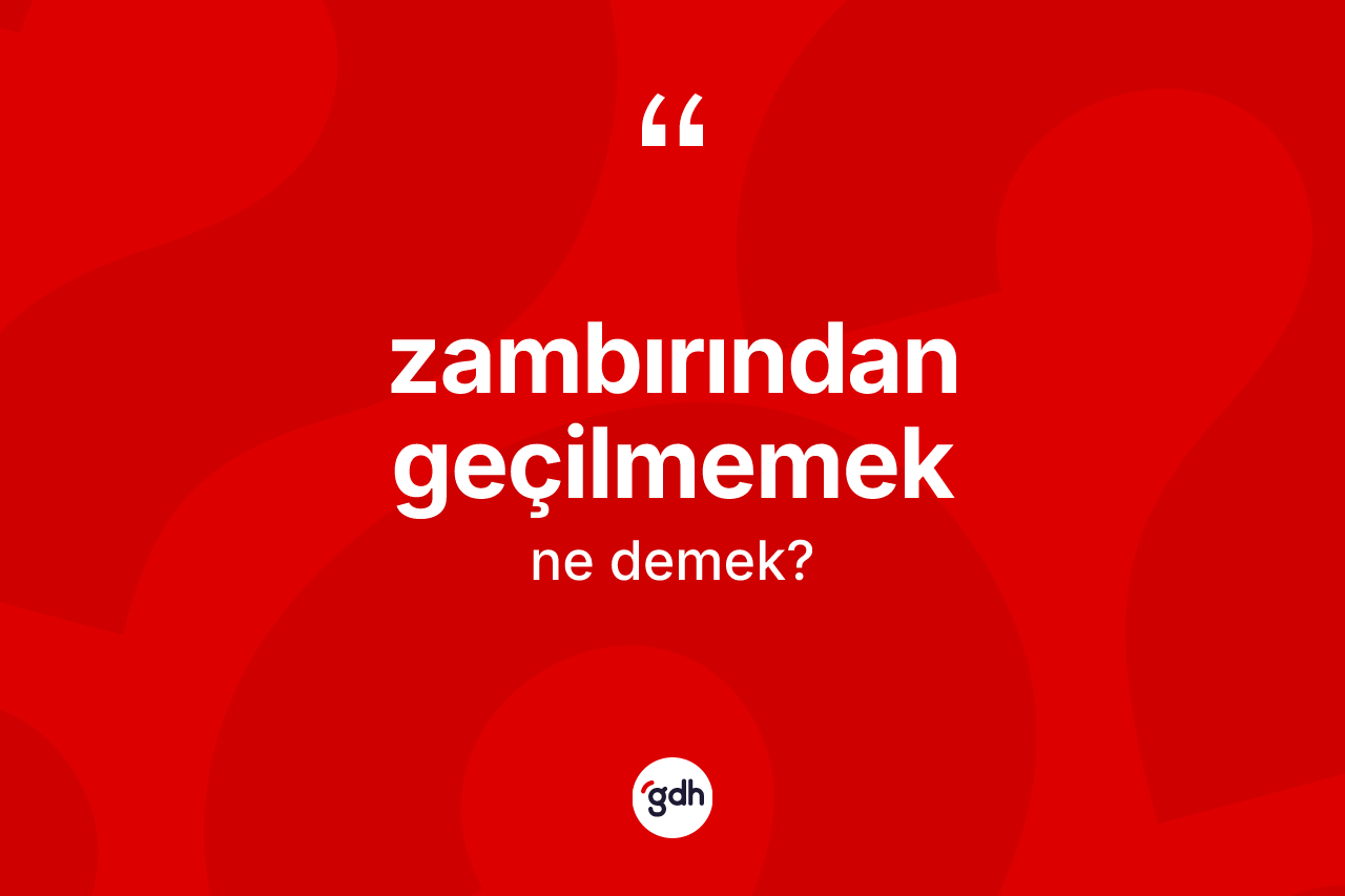 Zambırından geçilmemek ifadesinin sözlükteki anlamı nedir? Zambırından geçilmemek ifadesi nerede kullanılır?