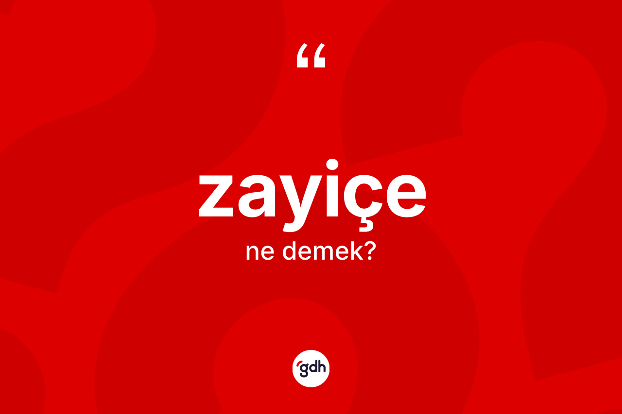 Zayiçe kelimesinin anlamı nedir? Zayiçenin kısaca tanımı nedir?