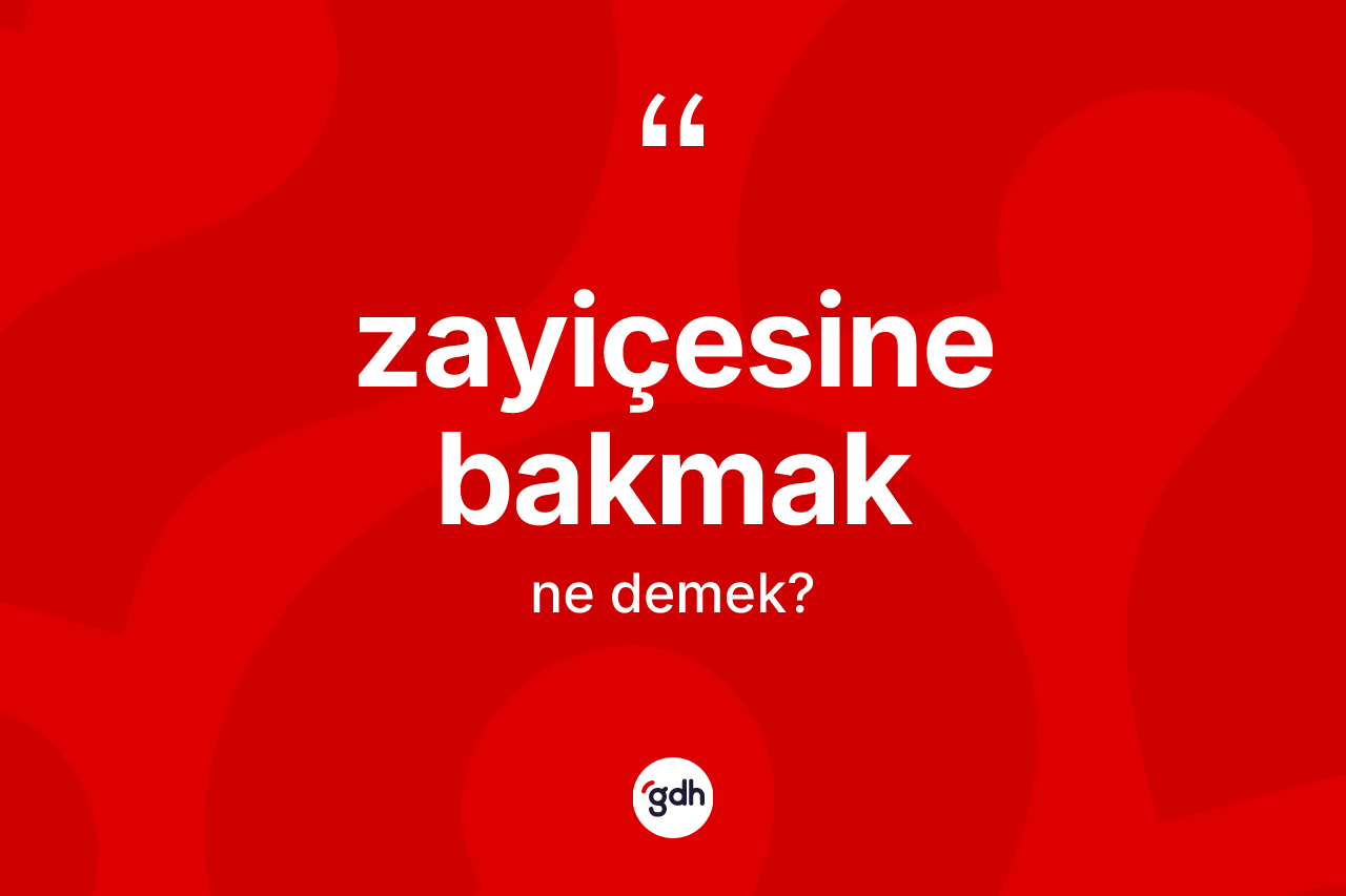 Zayiçesine bakmak ifadesinin sözlükteki anlamı nedir? Zayiçesine bakmak ifadesinin TDK tanımı nedir?