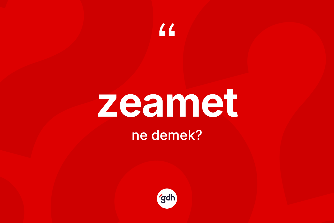 Zeamet kelimesinin tanımı nedir? Zeamet kelimesinin kaç farklı anlamı var?