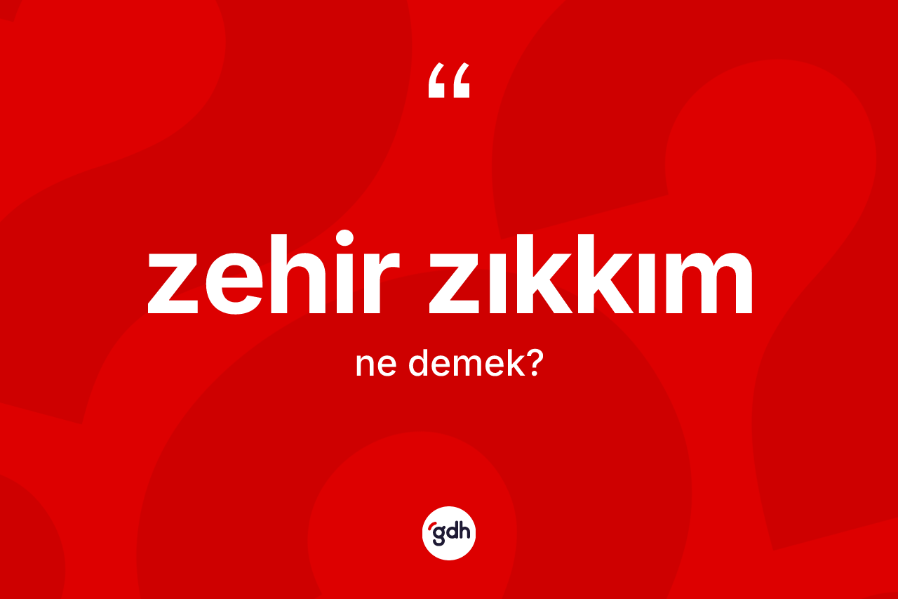 Zehir zıkkım kelimesi ne demek? Zehir zıkkımın TDK'ya göre anlamı nedir?