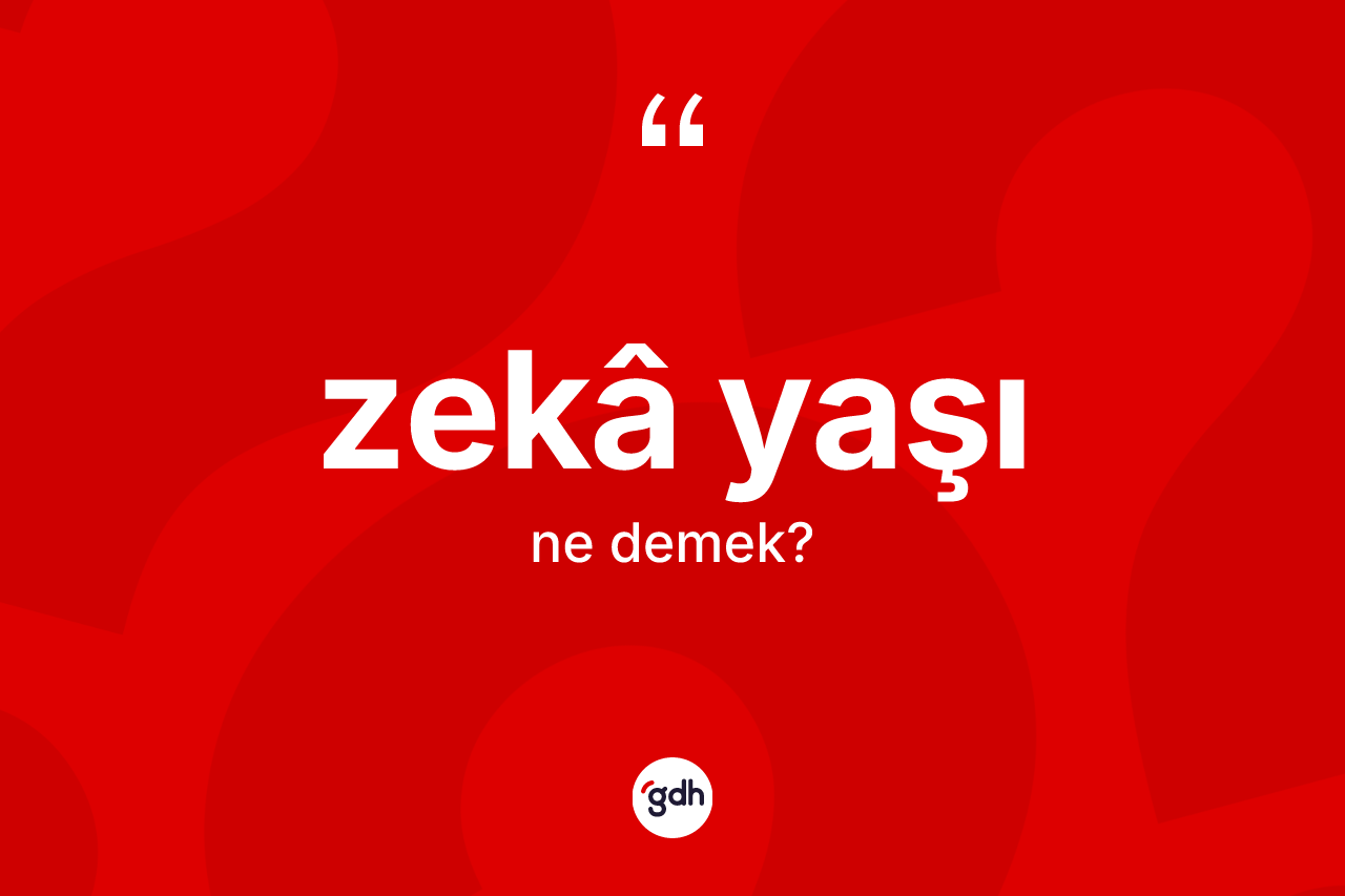 Zekâ yaşı kelimesi ne anlama gelir? Zekâ yaşının TDK'ya göre anlamı nedir?
