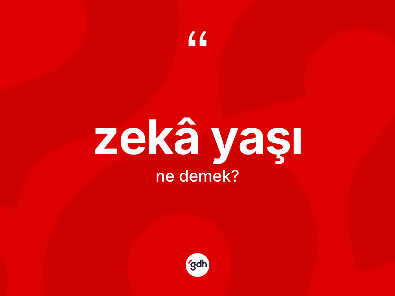 Zekâ yaşı kelimesi ne anlama gelir? Zekâ yaşının TDK'ya göre anlamı nedir?
