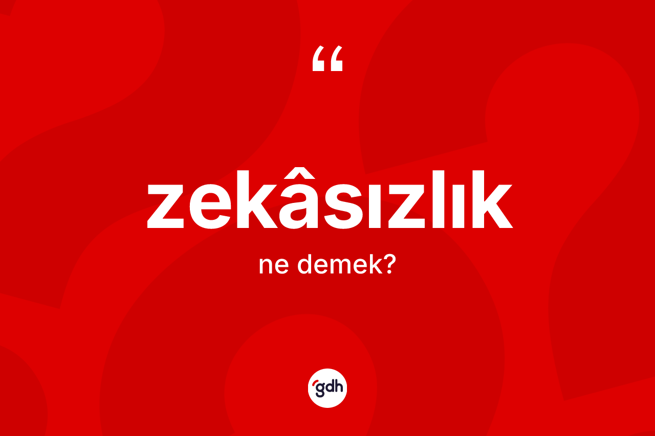 Zekâsızlık kelimesinin sözlükteki tanımı nedir? Zekâsızlığın sözlükteki anlamı nedir?