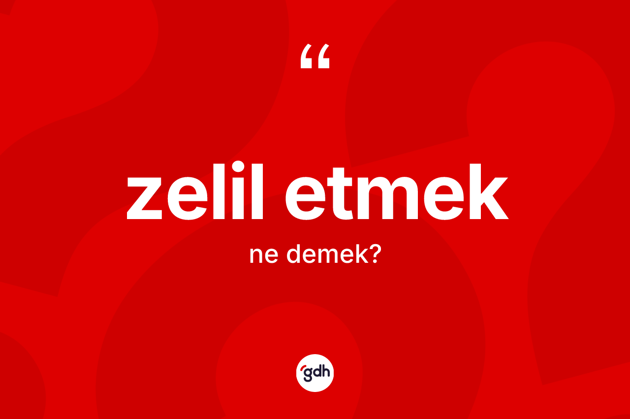 Zelil etmek ifadesinin anlamı nedir? Zelil etmek sözü nerede kullanılır?