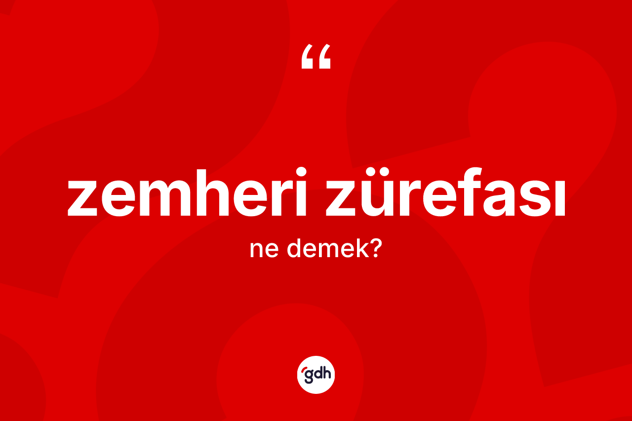 Zemheri zürefası kelimesi nedir? Zemheri zürefasının TDK'ya göre anlamı nedir?