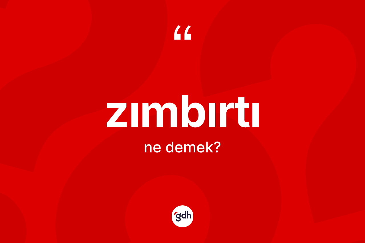 Zımbırtı nedir? Zımbırtı kelimesinin kaç farklı anlamı var?