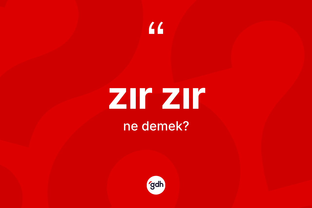 Zır zır kelimesinin anlamı nedir? Zır zırın TDK'ya göre anlamı nedir?