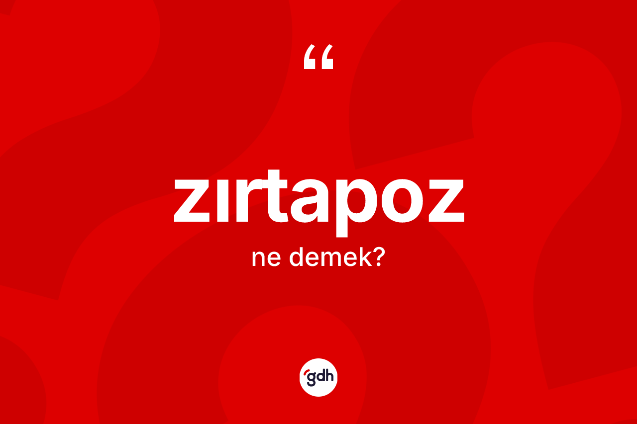 Zırtapoz kelimesi ne demek? Zırtapozun TDK'ya göre anlamı nedir?